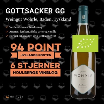2019 Chardonnay Gottsacker GG, Weingut Wöhrle, Baden, Tyskland
